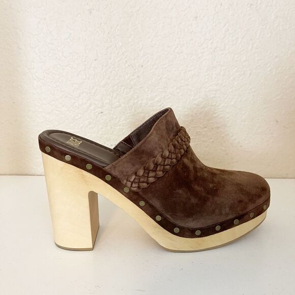PAIGE ‘Alex’ Platform Clog in brown Suede with festival braided leather Size 11 - Picture 6 of 11